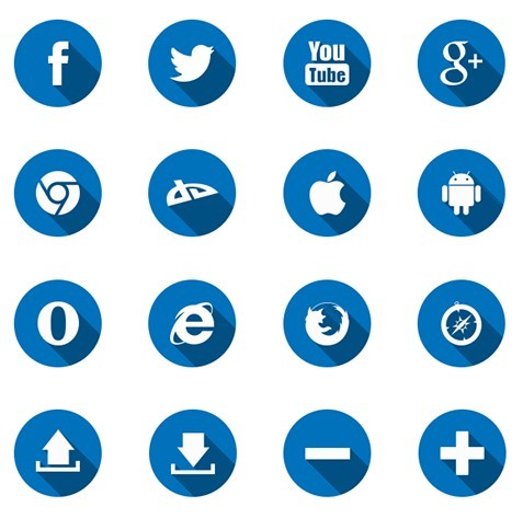 40 FLAT LONG SHADOW ICONS